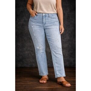 Se7ven Jean Slim Boot Jeans Women Size 14 Distressed Stretch Denim